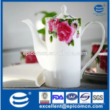 Set de té de porcelana fina para decorar rosas para 6 personas
